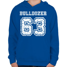 PRINTFASHION Bulldozer - Gyerek kapucnis pulóver - Királykék gyerek pulóver, kardigán