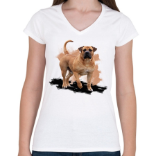 PRINTFASHION Bullmastiff - Női V-nyakú póló - Fehér női póló