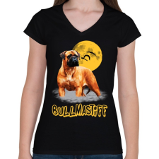 PRINTFASHION bullmastiff - Női V-nyakú póló - Fekete női póló