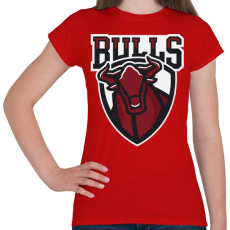 PRINTFASHION Bulls - Női póló - Piros