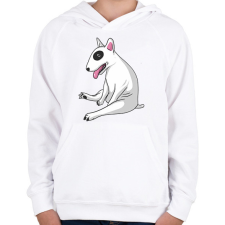 PRINTFASHION Bullterrier kutya - Gyerek kapucnis pulóver - Fehér gyerek pulóver, kardigán