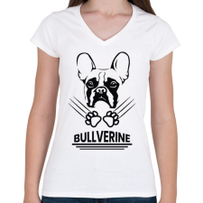 PRINTFASHION Bullverine - Női V-nyakú póló - Fehér női póló