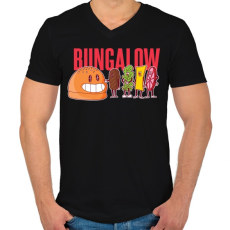 PRINTFASHION Bungalow - Férfi V-nyakú póló - Fekete