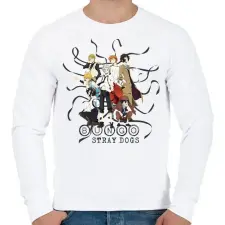PRINTFASHION Bungo Stray Dogs - Férfi pulóver - Fehér férfi pulóver, kardigán