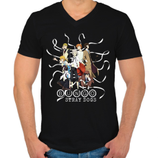 PRINTFASHION Bungo Stray Dogs - Férfi V-nyakú póló - Fekete