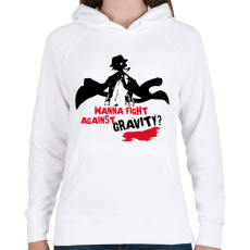 PRINTFASHION Bungo Stray Dogs Wanna fight against gravity? - Női kapucnis pulóver - Fehér