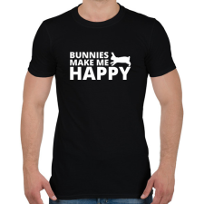 PRINTFASHION Bunnies make me happy - Férfi póló - Fekete férfi póló