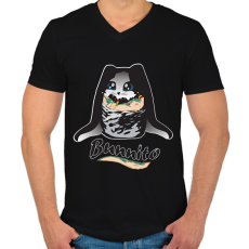 PRINTFASHION bunnito - Férfi V-nyakú póló - Fekete