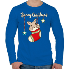 PRINTFASHION Bunny Christmas - Férfi hosszú ujjú póló - Királykék férfi póló