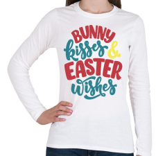 PRINTFASHION Bunny kisses & Easter wishes - Női hosszú ujjú póló - Fehér női póló
