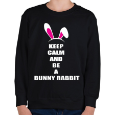 PRINTFASHION Bunny rabbit - Gyerek pulóver - Fekete gyerek pulóver, kardigán