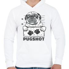 PRINTFASHION Bűnöző mopsz - Férfi kapucnis pulóver - Fehér férfi pulóver, kardigán