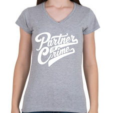 PRINTFASHION Bűntárs - Női V-nyakú póló - Sport szürke női póló