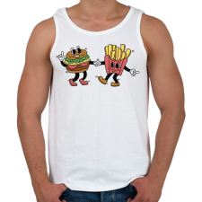 PRINTFASHION Burger és sültkrumpli - Férfi atléta - Fehér atléta, trikó