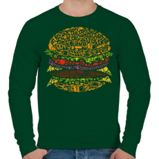 PRINTFASHION Burger - Férfi pulóver - Sötétzöld