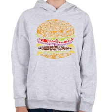 PRINTFASHION Burger - Gyerek kapucnis pulóver - Sport szürke