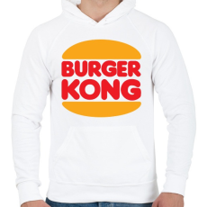 PRINTFASHION Burger kong - Férfi kapucnis pulóver - Fehér