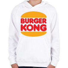 PRINTFASHION Burger kong - Gyerek kapucnis pulóver - Fehér