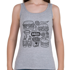 PRINTFASHION burger - Női atléta - Sport szürke női trikó