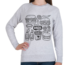 PRINTFASHION burger - Női pulóver - Sport szürke