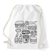 PRINTFASHION burger - Sportzsák, Tornazsák - Fehér tornazsák