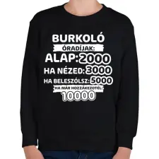 PRINTFASHION Burkoló óradíjak - Gyerek pulóver - Fekete gyerek pulóver, kardigán