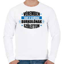 PRINTFASHION Burkolónak születtem - Férfi pulóver - Fehér férfi pulóver, kardigán