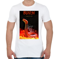 PRINTFASHION BURN trough the skin - Férfi póló - Fehér férfi póló