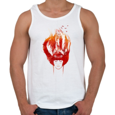 PRINTFASHION Burning forest - Férfi atléta - Fehér