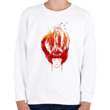 PRINTFASHION Burning forest - Gyerek pulóver - Fehér gyerek pulóver, kardigán