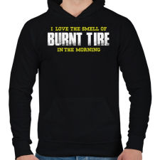 PRINTFASHION Burnt Tire - Férfi kapucnis pulóver - Fekete férfi pulóver, kardigán