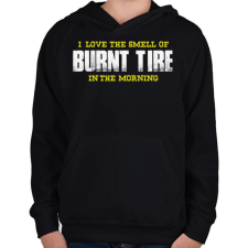 PRINTFASHION Burnt Tire - Gyerek kapucnis pulóver - Fekete gyerek pulóver, kardigán