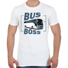 PRINTFASHION Bus Boss - Férfi póló - Fehér férfi póló