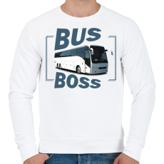 PRINTFASHION Bus Boss - Férfi pulóver - Fehér