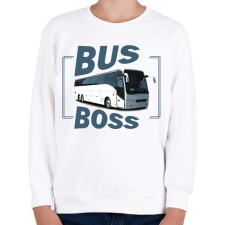 PRINTFASHION Bus Boss - Gyerek pulóver - Fehér gyerek pulóver, kardigán