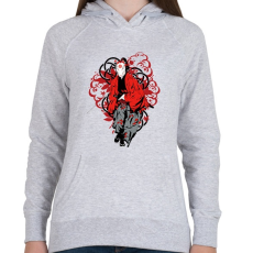 PRINTFASHION Bushido szamuráj - Női kapucnis pulóver - Sport szürke