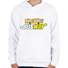 PRINTFASHION Busway - Gyerek kapucnis pulóver - Fehér