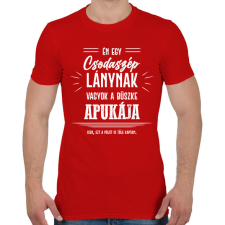 PRINTFASHION Büszke apuka - Lány - Férfi póló - Piros férfi póló