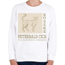 PRINTFASHION Büszke cica tulajdonos - Peterbald - Gyerek pulóver - Fehér
