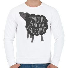 PRINTFASHION Büszke fekete bárány - Férfi pulóver - Fehér