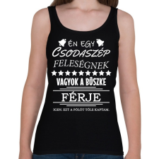 PRINTFASHION Büszke férj - Női atléta - Fekete női trikó