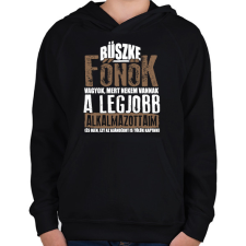 PRINTFASHION Büszke főnök - Gyerek kapucnis pulóver - Fekete gyerek pulóver, kardigán