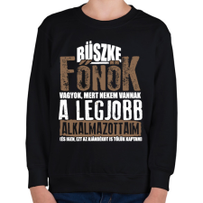 PRINTFASHION Büszke főnök - Gyerek pulóver - Fekete gyerek pulóver, kardigán