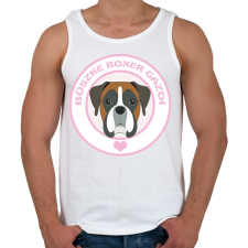 PRINTFASHION Büszke gazdi: Boxer - Férfi atléta - Fehér atléta, trikó