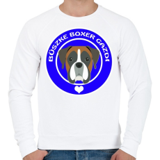 PRINTFASHION Büszke gazdi: Boxer - Férfi pulóver - Fehér