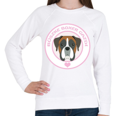 PRINTFASHION Büszke gazdi: Boxer - Női pulóver - Fehér