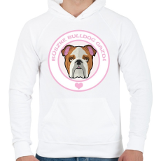 PRINTFASHION Büszke gazdi: Bulldog - Férfi kapucnis pulóver - Fehér