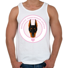 PRINTFASHION Büszke gazdi: Doberman - Férfi atléta - Fehér