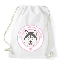 PRINTFASHION Büszke gazdi: Husky - Sportzsák, Tornazsák - Fehér tornazsák