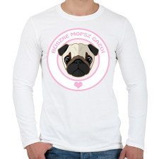 PRINTFASHION Büszke gazdi: Mopsz - Férfi hosszú ujjú póló - Fehér férfi póló